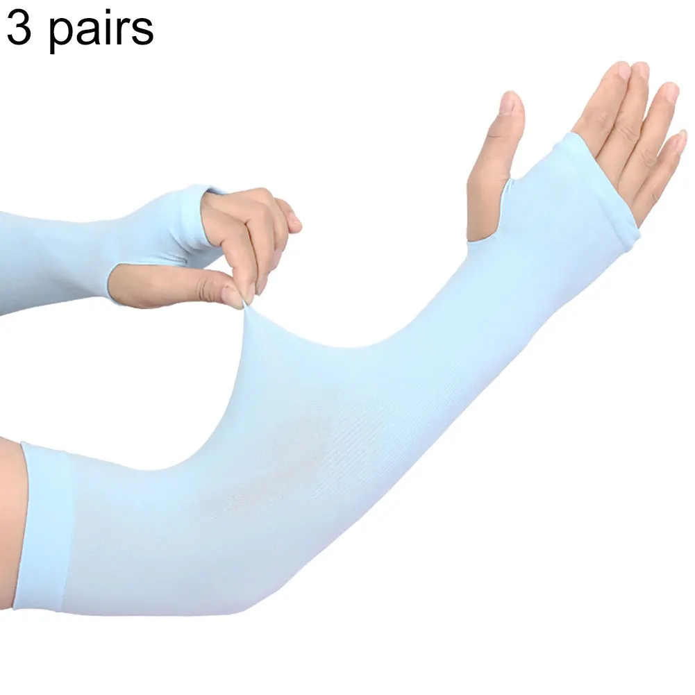 3 Pairs Arm Sleeves Warmers Sports Sleeve Sun UV Protection Hand Cover Running Fishing Cycling Ski Breathable Sunscreen Bands