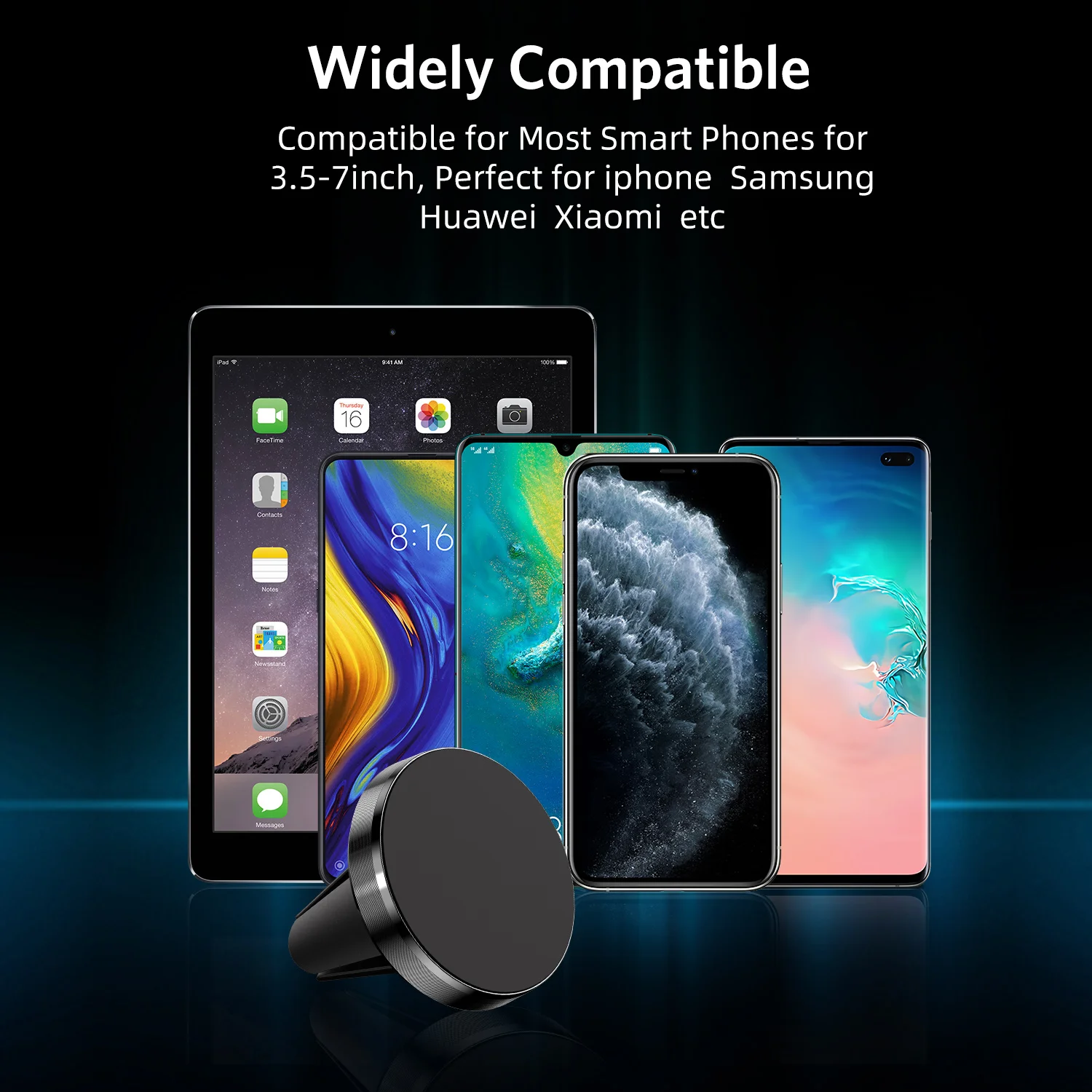 Магнитный автомобильный держатель для телефона GTWIN iPhone Samsung Huawei Xiaomi крепление на