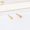 12 Pairs Lot CZ Zircon Earrings Golden Stainless Steel Piercing Jewelry 2mm Small 6mm Big Zircon Ear Studs Women Men Accessories 4