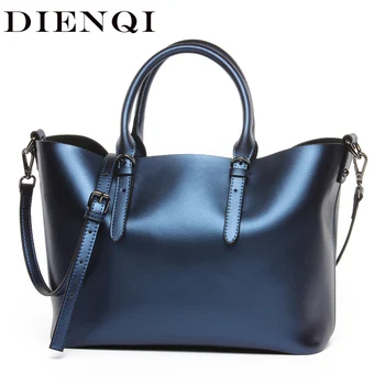 

DIENQI Genuine Leather Handbag Women Shoulder Bag High Quality Big Messenger Crossbody Bags Female Large Tote Ladies Hand Bags