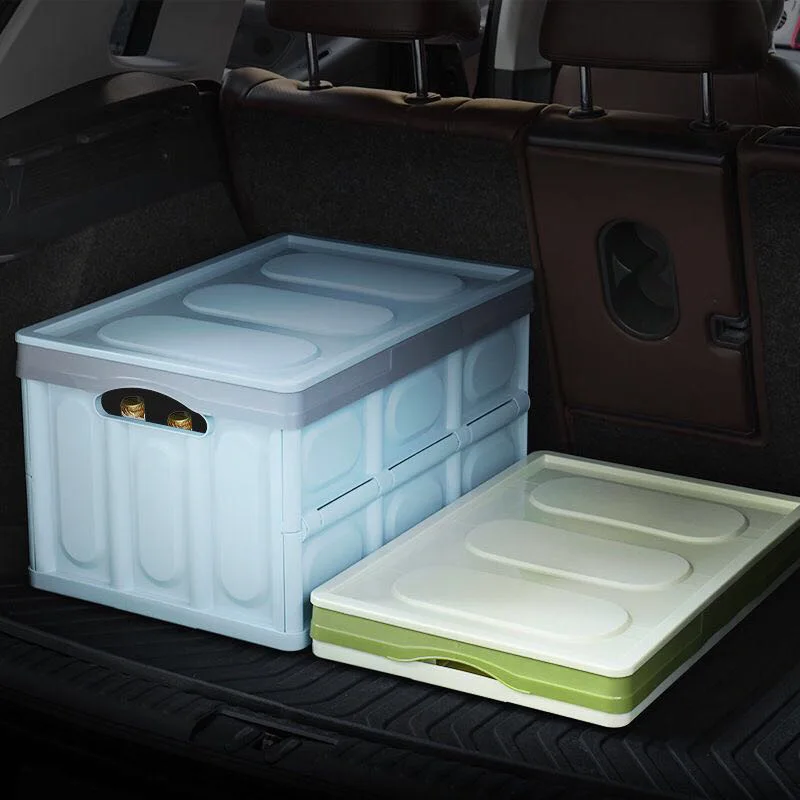 

56L Car Storage Box Office Home Multi-functional Plastic Folding Sorting