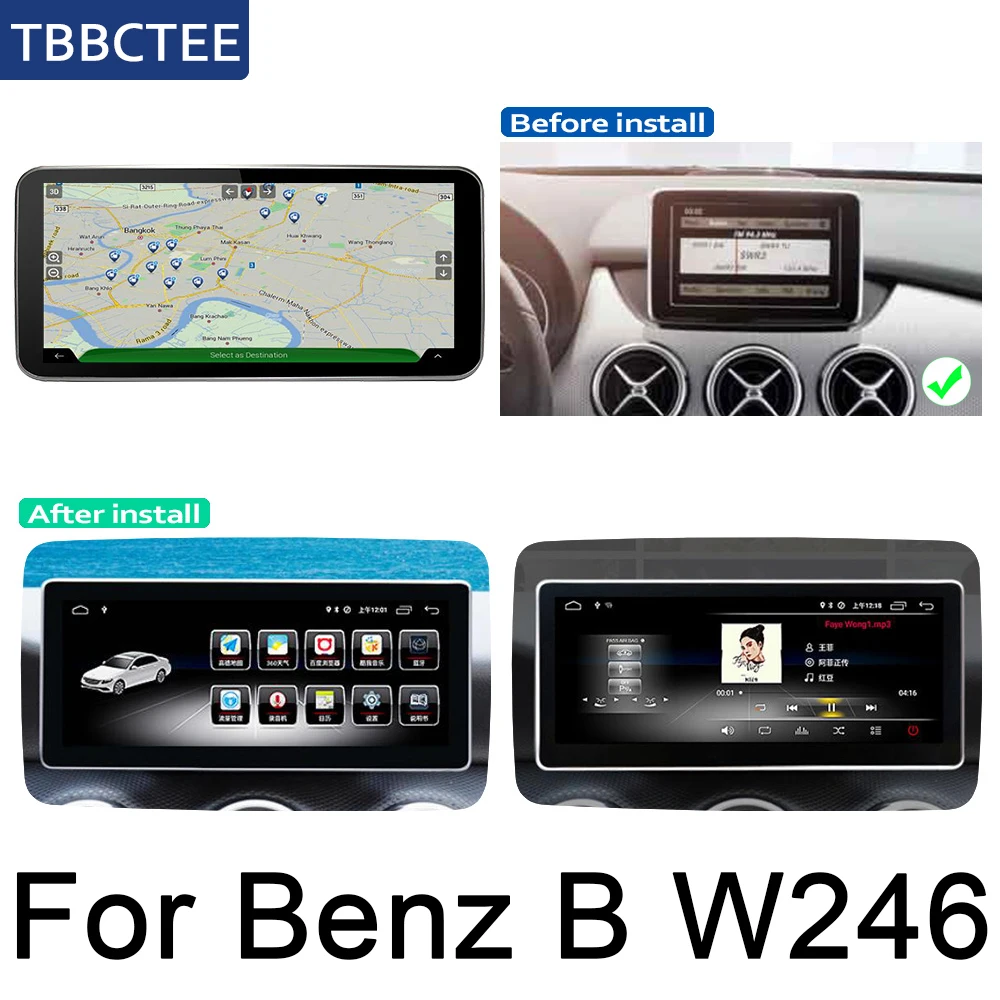 Для Mercedes Benz B Class W246~ NTG 10,2" gps андроид мультимедийный проигрыватель стерео дисплей навигация Сенсорный экран wifi