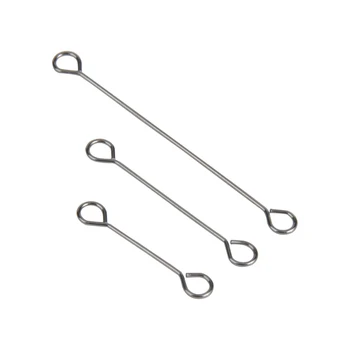 

50Pcs/Lot Stainless Steel Double Eye Headpins Earrings Findings Needles Beading Head Pins For Jewelry Making Supplies