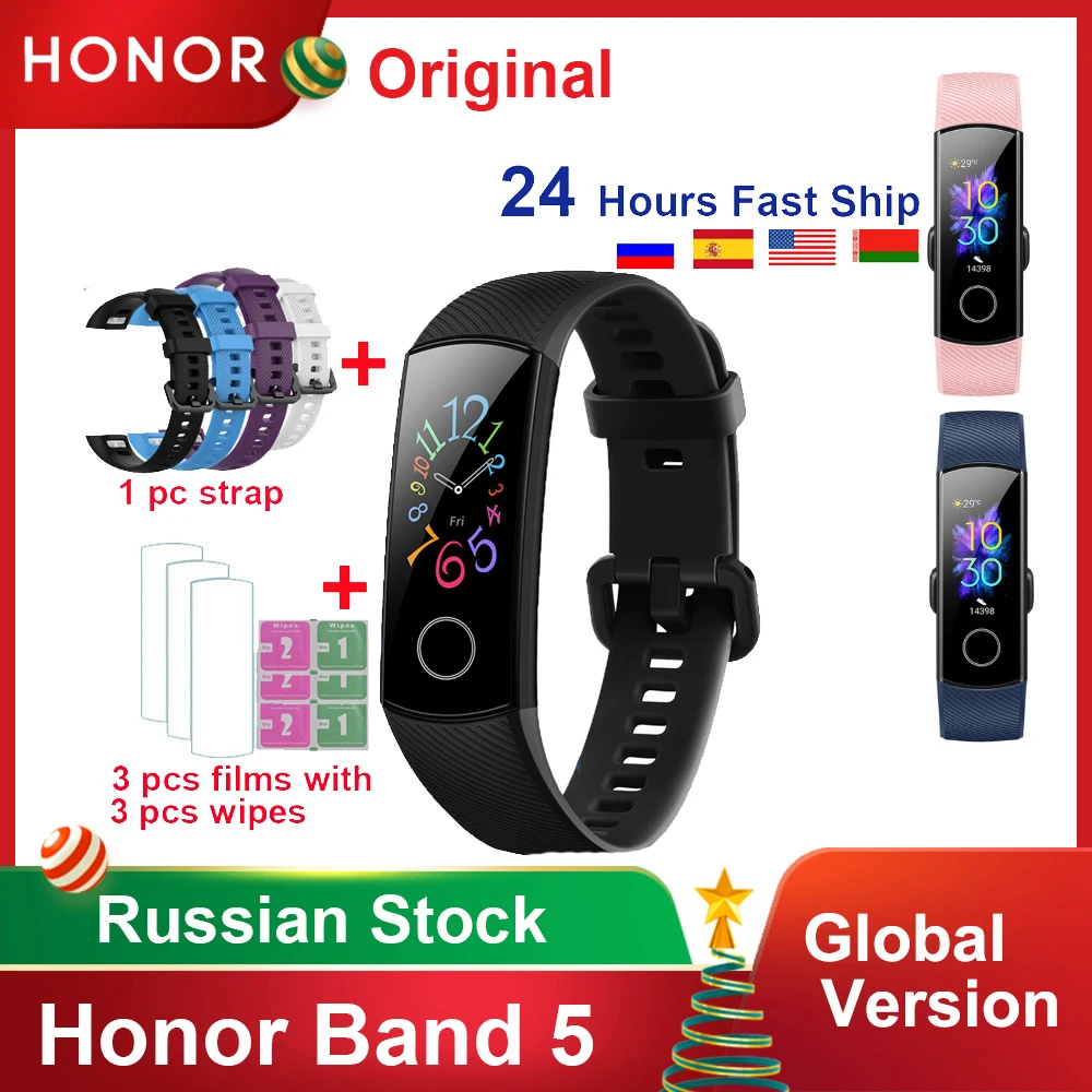 Оригинальный Смарт-браслет Honor Band 5 4/4e водонепроницаемый фитнес-браслет с
