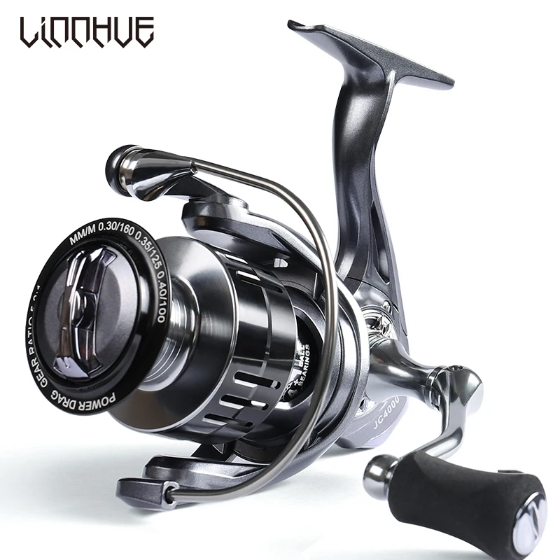 

LINNHUE 2020 Summer All Metal Fishing Reel JC3000 4000 Spinning Reel 5.2:1 High Speed Max Drag 8kg High Quality Reel Fishing