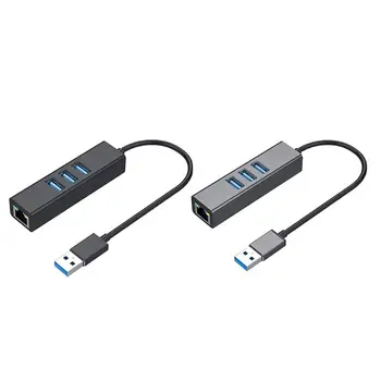 

S669-U 3 Ports USB 3.0 HUB to Rj45 Hub 10/100/1000M Ethernet Adapter Network Card Gigabit Ethernet Adapter For Macbook Windows
