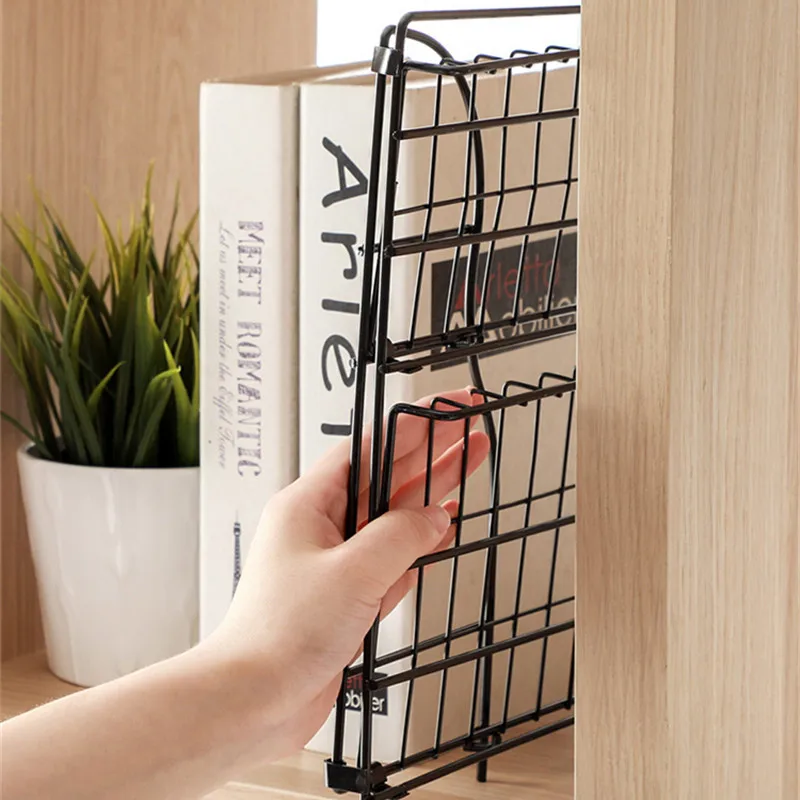Складные двухслойные стеллажи скандинавские Книги Косметика разное Ванная железные держатели для хранения многофункциональный настольный металлический органайзер