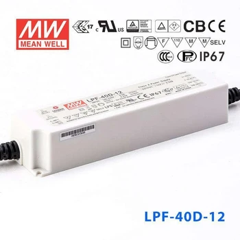 

Original Meanwell LPF-40D-12 40.08W 3.34A 12V led Power Supply waterproof IP67 with PFC for LED lighting 3 in 1 dimming psu