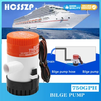 

Mini Bilge Pump 750GPH DC 12V Electric Water Pump For Aquario Submersible Seaplane Motor Homes Houseboat Boats home house solar