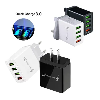 

KISSCASE Quick Charging QC3.0 Smart Fast 4 USB Wall Charger For Xiaomi Samsung Huawei Quick Charge Charging Adapter Mobile Phone