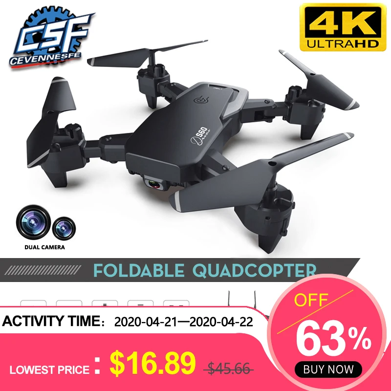 2020 NEW Drone 4k HD Wide Angle Camera 1080P WiFi fpv Drone Dual Camera Quadcopter Height Keep Drone Camera Dron Helicopter Toy
