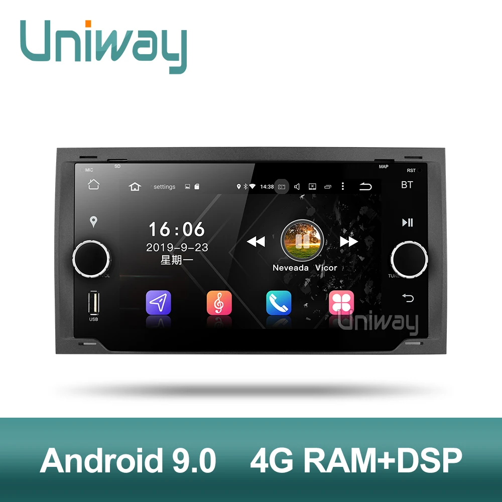 Автомобильный dvd Uniway PX6 4G+ 32G android 9,0 для Ford Mondeo C-max focus galaxy S-max fusion ranger escape expedition fiesta car gps