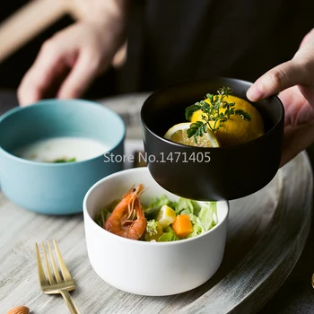 

4.5 Inch Nordic Ceramic Rice Bowl Household Tableware Eating Bowl Soup Bowl Matte Salad Bowl Small Bowl Baking Bowl