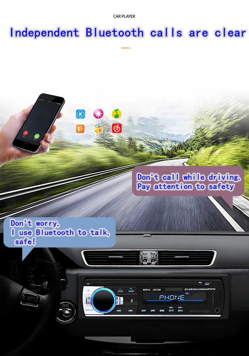 rádio do carro áudio fm bluetooth player de áudio bluetooth móvel handsfree carro estéreo rádio instrumento painel au