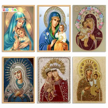 

Zooya 5D Diamond Painting Cross Stitch 6 Picture Religion Icon Diamond Embroidery Mosaic New Year Decoration Gift Handmake 4Cd05