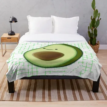

Soft Blanket for Bed Sherpa Flannel Fleece Blanket Home Travel Sofa Soft Throw Blanket Cute Cartoon Avocado On Distressed Backgr