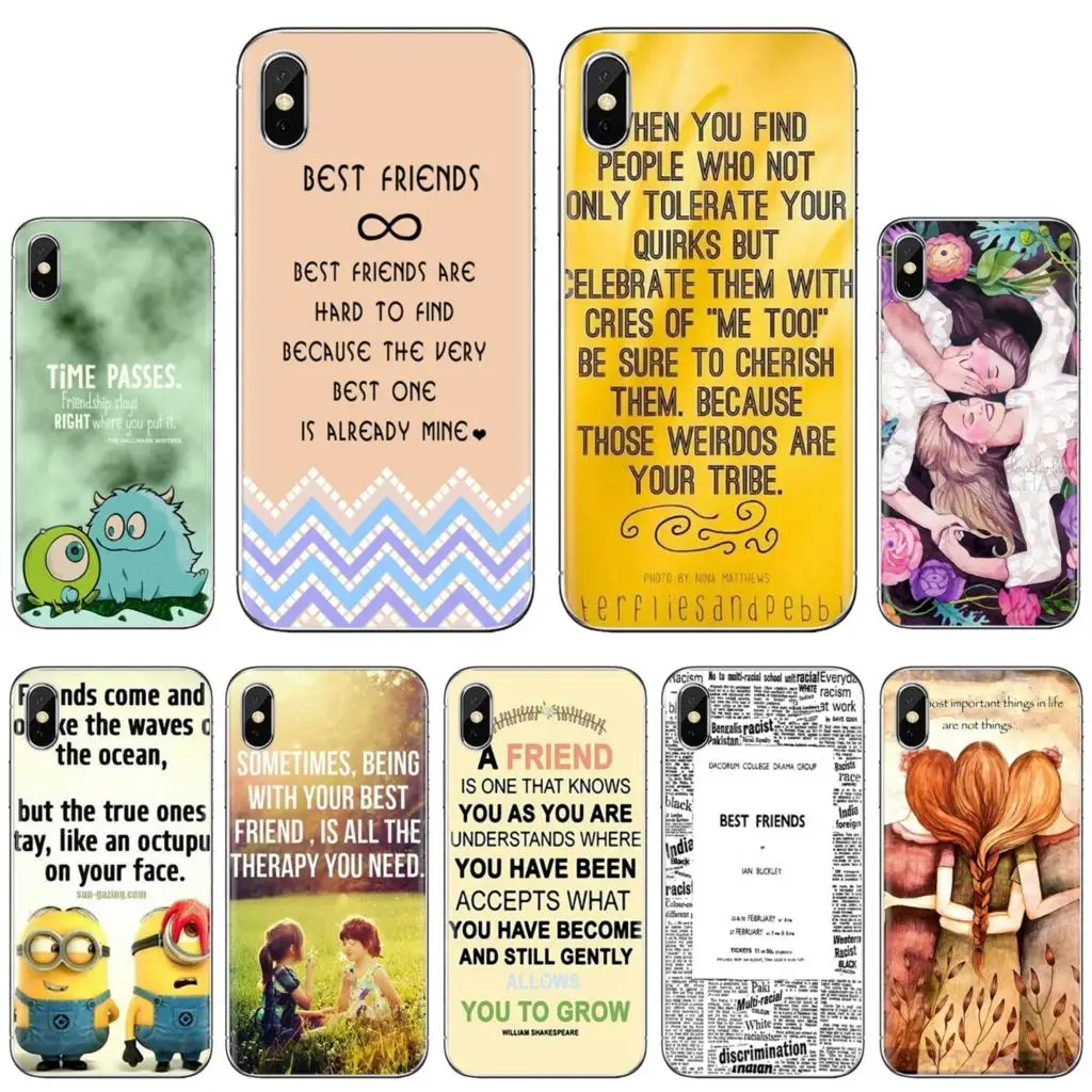 Soft Cover For Samsung Galaxy Note 2 3 4 5 8 9 S2 S3 S4 S5 Mini S6 S7 Edge S8 S9 Plus Good Girl Bad Best Friends Print | Мобильные