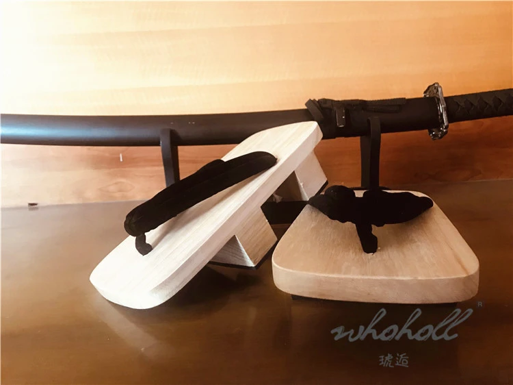 WHOHOLL Geta Summer Clogs Men's Women's Slippers Two-tooth Japanese Geta Wooden Flip-flops Cosplay Shoes Slippers Sandals