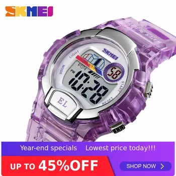 

SKMEI 1450 Students Children Digital Wrist Watch Pu Strap 50m Waterproof Boys Girls Sport Wrist Watch El Light LED Light