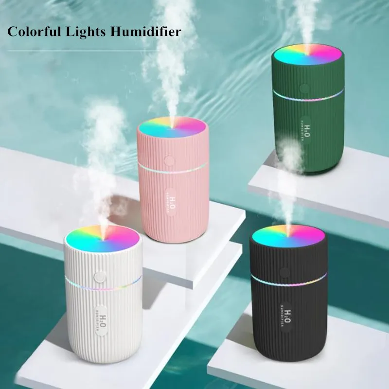 

220ml Colorful Lights USB Air Humidifier Ultrasonic Car Humidifiers Mist Maker with 7 Colors Marquee Mini Office Air Purifier