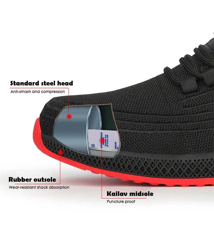 48 Guyisa Zomer Arbeid Schoenen Mannen Anti-Smashing Anti-Lek Stalen Neus  Lichtgewicht Slijtvaste veiligheid Beschermende - AliExpress sport \u0026  Entertainment