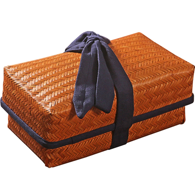 

Handmade Bamboo Tea Ceremony Storage Box with Lid Japanese Basket Set
