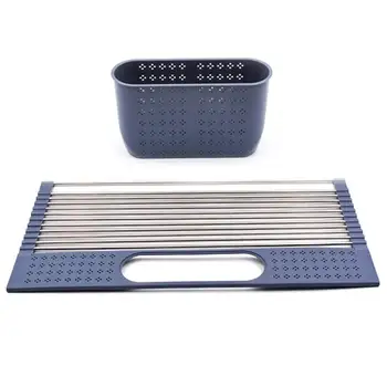 

Iron Kitchen Foldable Dish Drying Rack Tableware Drainer Storage Basket Shelf Bowl Plate Dishes Holder Drainer Kitchen Sink Rack