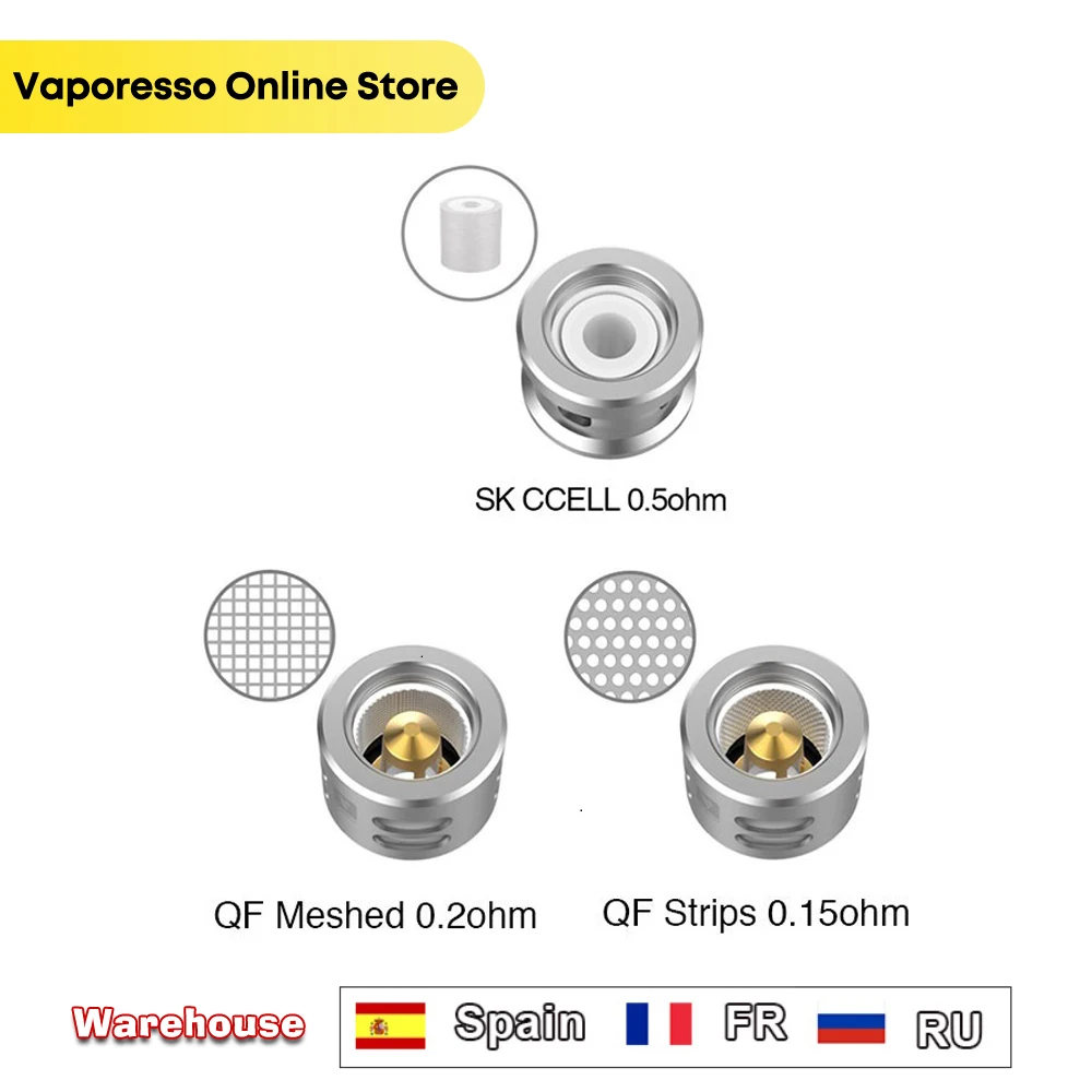 3 шт. Vaporesso SKRR сменная катушка с полосками QF 0 15 Ом &amp сетка 2 для электронной