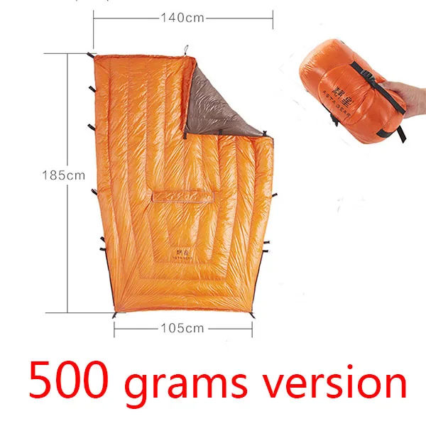500 grams version ASTA Высокое качество 260 грамм/500 грамм белый утиный пух одеяло 700FP Открытый спальный мешок - Цвет: 500 grams version