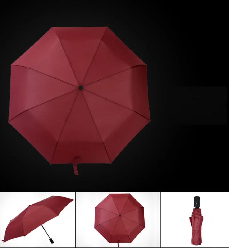 Ветрозащитный складной автоматический зонт от дождя для женщин, роскошные большие ветрозащитные зонты от дождя для мужчин с черным покрытием 8K
