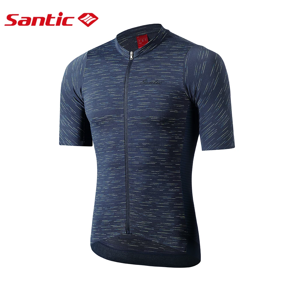Мужская велосипедная майка Santic Pro Fit Спортивная дышащая Светоотражающая на