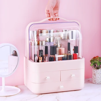 

Cosmetic Storage Box [Extra Large Drawer] Transparent Home Desktop Makeup Box Portable Dresser Skin Care Shelf Storage Box