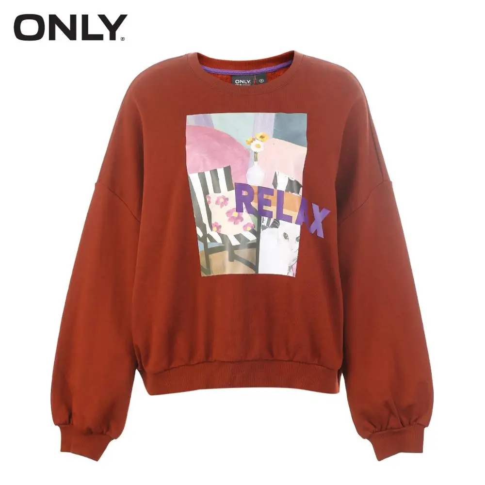  ONLY Winter New Women Letter Printed Loose Pullover Sweatshit Hoodies11919S526