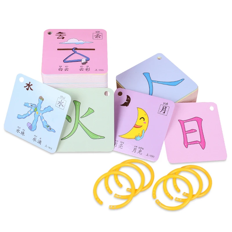 

Preschool Literacy Card 260 Sheets Chinese Characters Pictographic Flash Cards 0-8 Years Old Babies Toddlers Children Livros