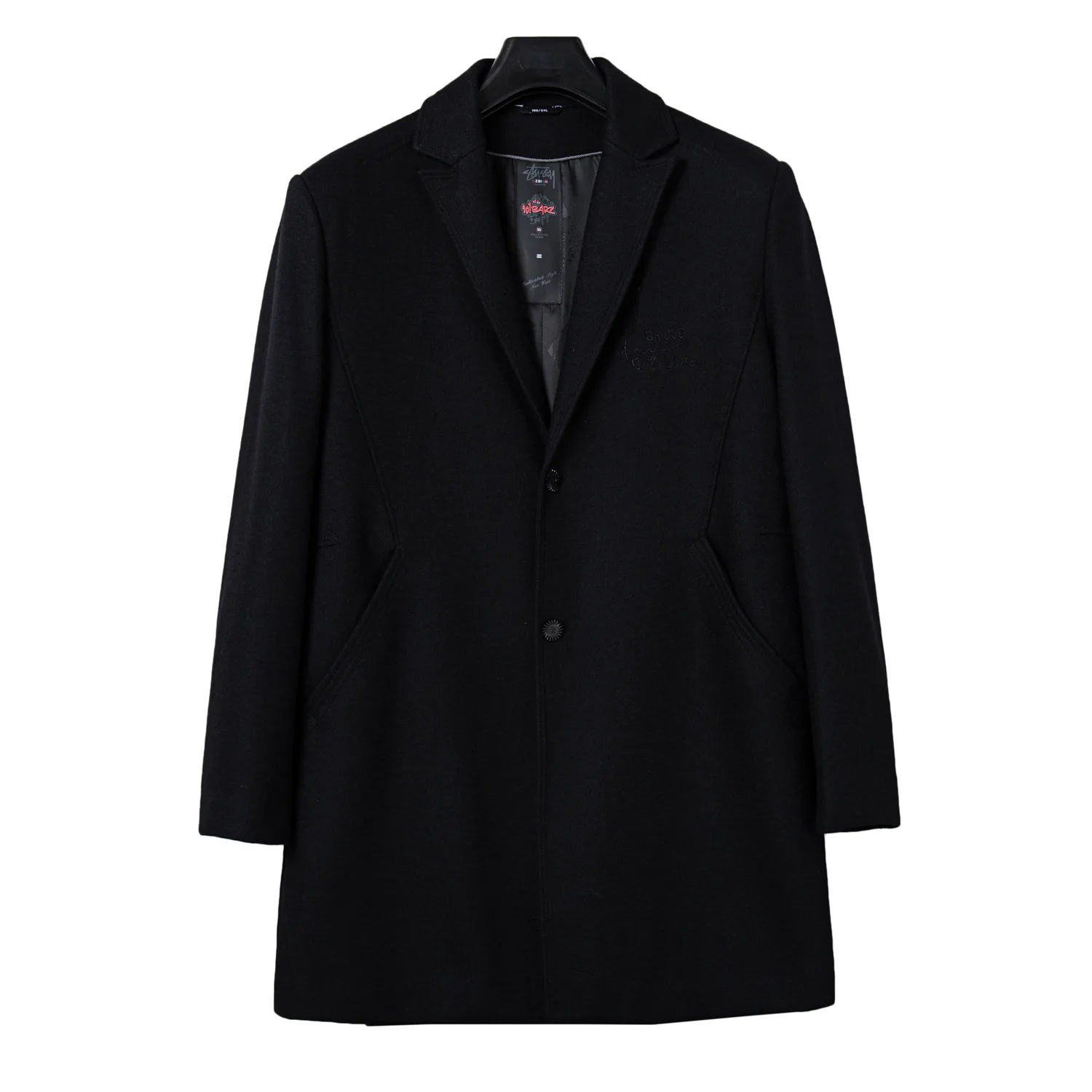 

Nanuka Big Code Nizi Coat Men's Wear Plus Fat Increase Medium Length Money Woolen Loose Coat Fat Man Fat