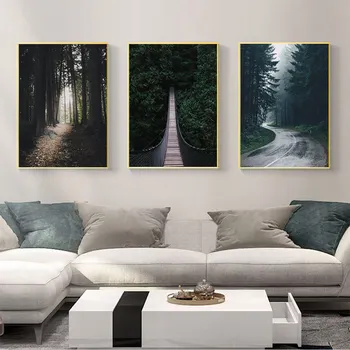 

Forest Sunlight Poster Trees Road Landscape Canvas Wall Art Print Nordic Posters And Prints Wall Pictures For Living Room Decor