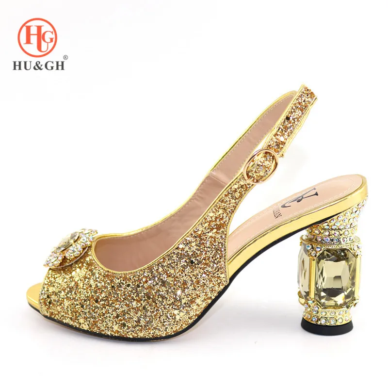 New Arrival Luxury Golden Color Women Shoes Sexy High Heels
