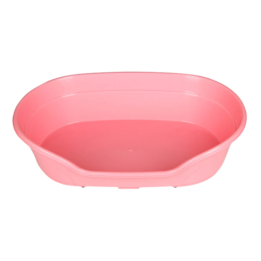 pink plastic dog bed