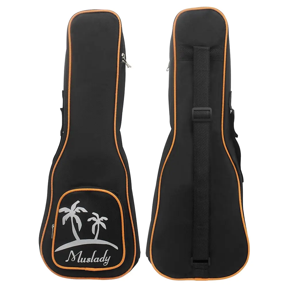 

Muslady 21 Inch Guitar Ukulele Bag Uke Ukelele Zippered Case Coconut Tree Pattern Style with Adjustable Single Shoulder Strap