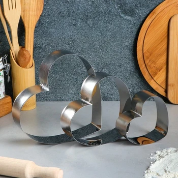 

Set of forms for baking and laying out "Heart", 20 x 20 x 5 cm, 3 pcs