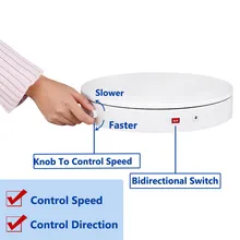 32cm 360 Degree Rotation Electric Rotating Turntable Photography Turntable rotatable Display Stand Knob Control Speed regulation