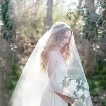 

3m White Bridal Veil Long Wedding Bridal Veil Facial Gauze Head Veil for Bride Marriage Wedding Accessories