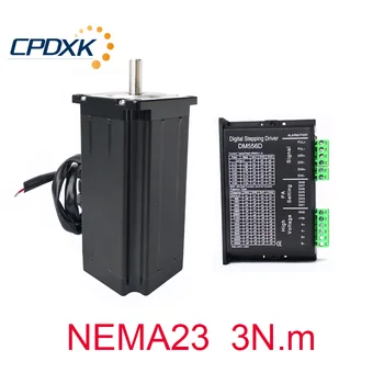 

Stepper motor NEMA23 112mm 3N.m torque 3.0A / 4.0A with stepper motor driver DM556D for CNC Router Engraving Machine Cutting