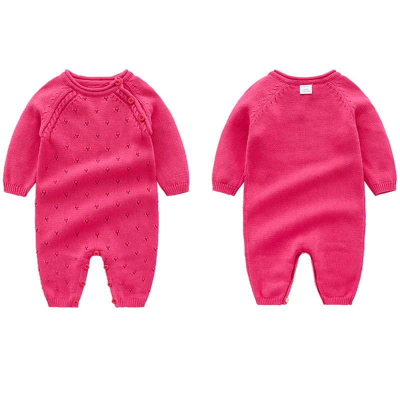 Baby Knitted Rompers Pure Cotton Babies Clothing Newborn Baby Girls Knitting Princess Long Sleeves Autumn Jumpsuit Knitwear baby rompers baby jumpsuit cotton jumpsuit baby clothing
