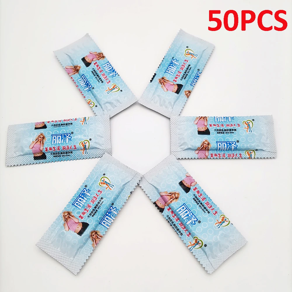 Ultra Thin Condoms 50 Pcs/Lots Latex Contraception Sex Toys For Men Smooth Penis Sleeve Adult Sex Products
