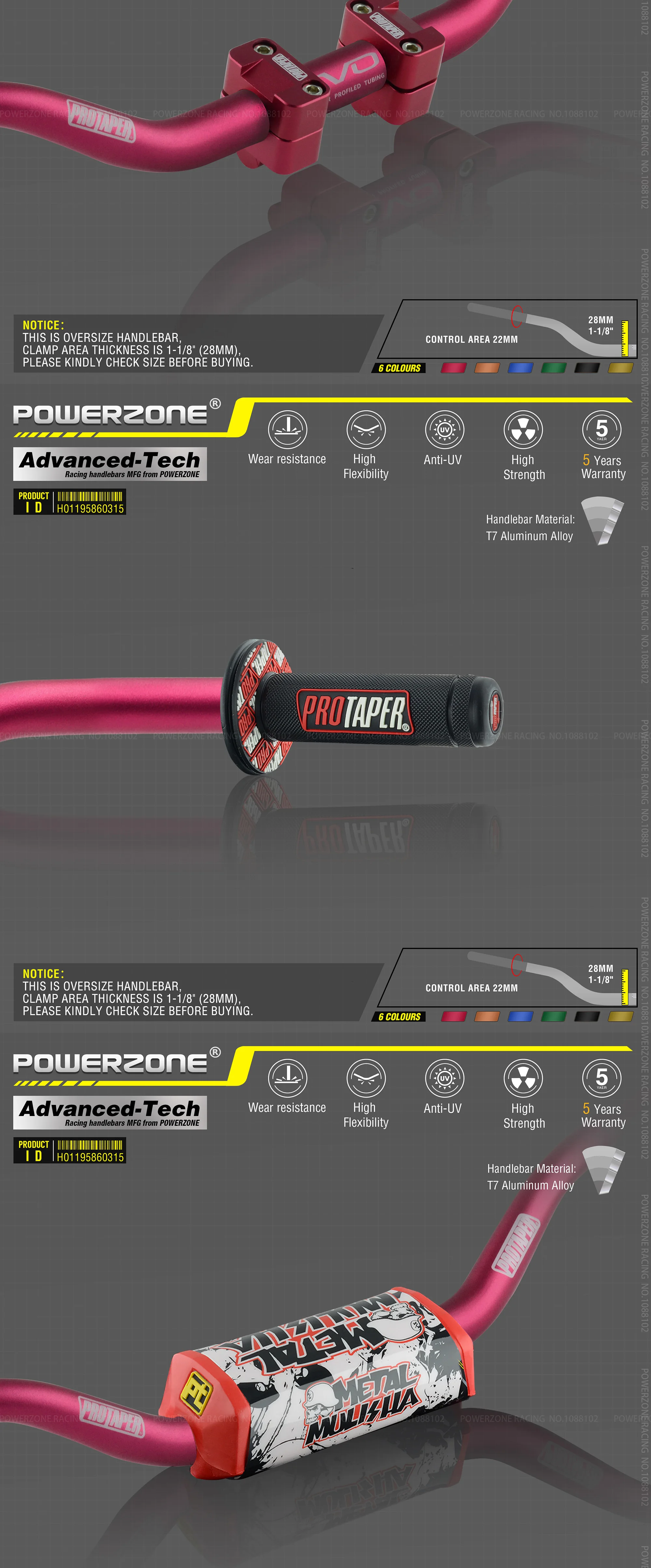 Руль для Pro Taper Pack Bar 1-1/" Классическая дверная ручка барные Колодки Ручки Pit Pro Racing Dirt Pit Bike мотоцикл с адаптер cnc