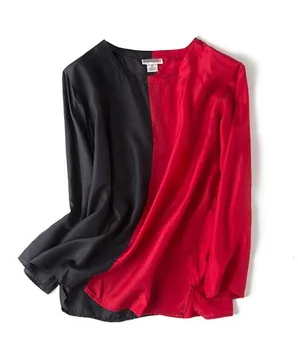 

Plus size T-shirt mulberry silk large long sleeve T-shirt 2020