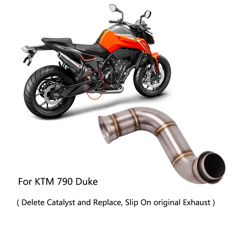 Средняя труба для KTM 790 мотоцикл Duke выхлопная труба из нержавеющей стали удалить заменить катализатор Средний скольжения на глушитель