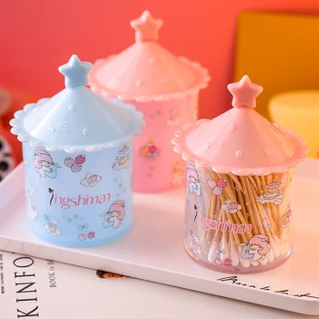 

Cute Dustproof Toothpick Holder Table Decoration Cotton Swab Case Toothpick Box Toothpick Dispenser 1Pcs Plastic
