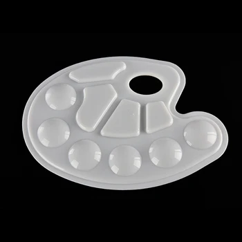 

New 1PC Art Paint Plastic Drawing Tray Color Palette For Oil Watercolour White Painting Pallet 10 Wells Design with Thumb Hole